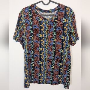Frank And Oak Bamboo Blend Abstract Print Colorful T-shirt - Size L